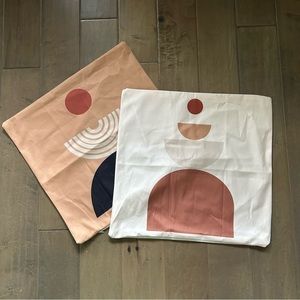 NWOT Minimalist abstract pillow covers